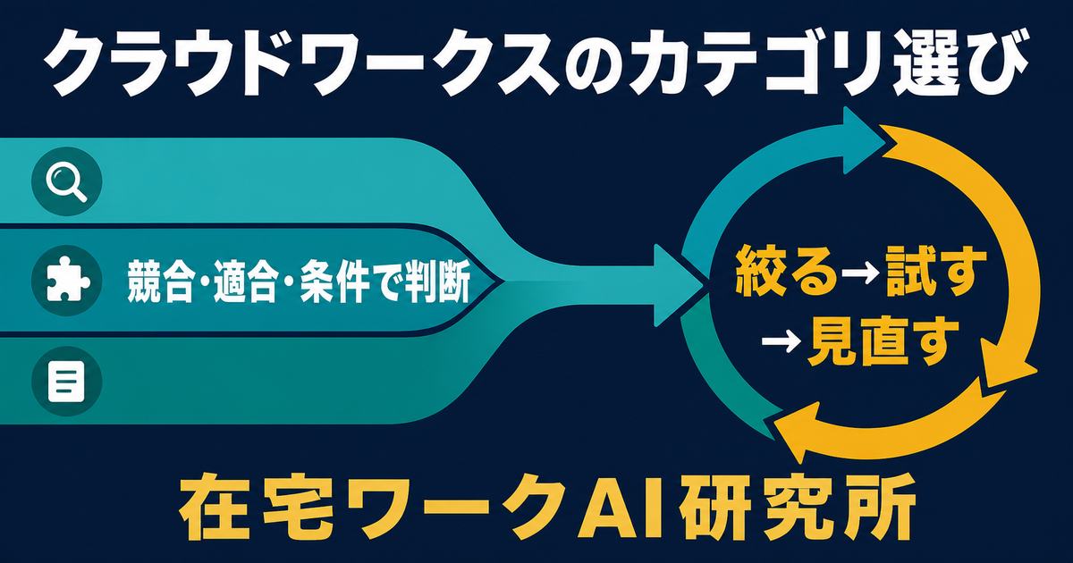 クラウドワークスのカテゴリ選びを競合・適合・条件で判断するアイキャッチ