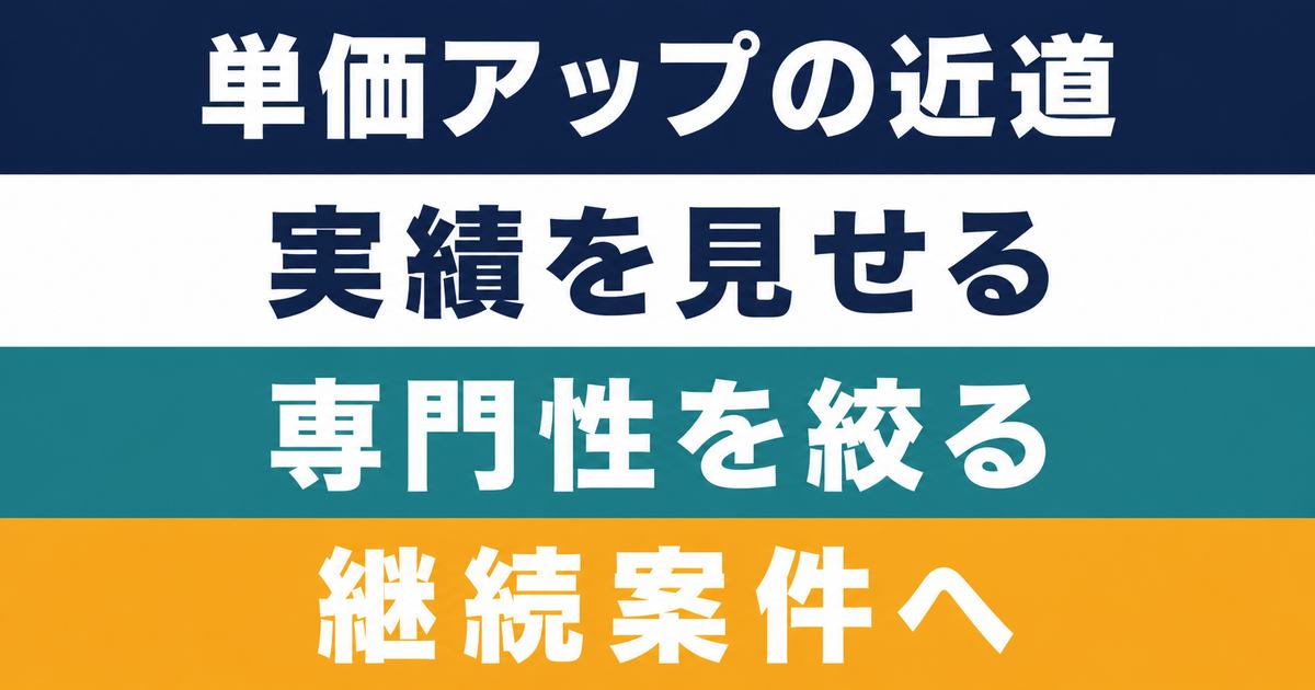 ランサーズで単価を上げる近道を示す図
