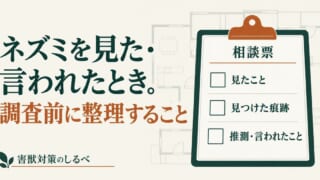 ネズミを見た・言われたとき。調査前に整理することのイメージ