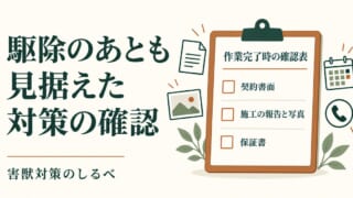 駆除のあとも見据えた、対策の確認のイメージ
