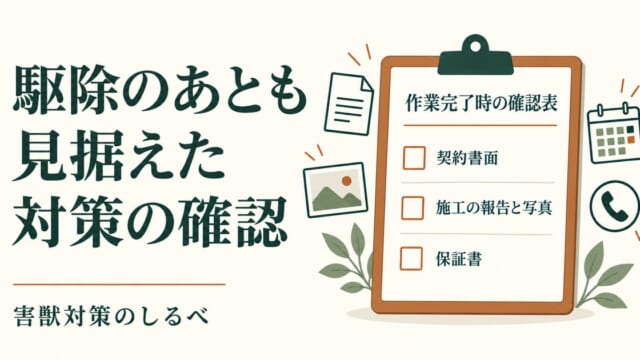 駆除のあとも見据えた、対策の確認のイメージ
