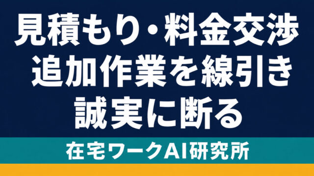 見積もりと料金交渉で追加作業を線引きし誠実に断る