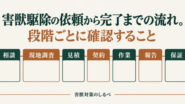 害獣駆除の依頼から完了までの流れ。段階ごとに確認すること