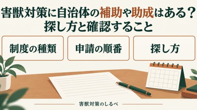 害獣対策に自治体の補助や助成はある？探し方と確認すること