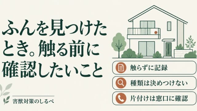 ふんを見つけたとき。触る前に確認したいことのイメージ