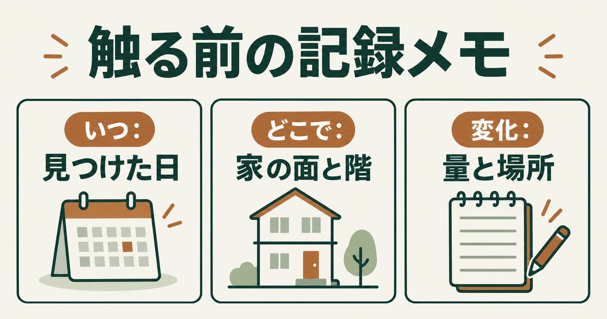 触る前の記録メモの3項目:いつ、どこで、変化
