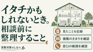 イタチかもしれないとき。相談前に整理することのイメージ