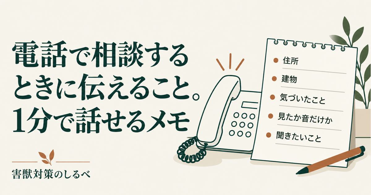 電話で相談するときに伝えること。1分で話せるメモのイメージ