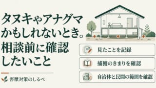 タヌキやアナグマかもしれないとき。相談前に確認したいことのイメージ
